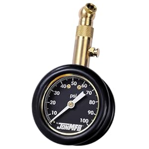 Tire Pressure Gauge for Cars and Trucks. 0-100 PSI Calibrated to ANSI B.40.1 Accuracy. Large 2 Inch Easy to Read Gauge and 360 Degree Rotation for Easy Connection.