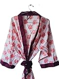 Kimono Cardigan Floral Print Indian Cotton Robe Bridesmaid Robes Front Shirt Open Kimono Summer Wear