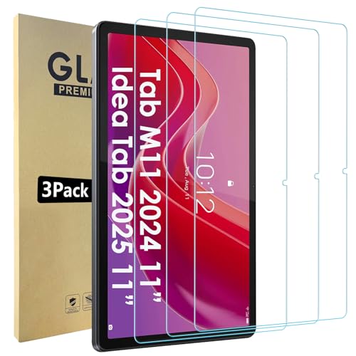 Bigqin 3 Piezas Pantalla de Protector Compatible con Lenovo Idea Tab 11'/ Lenovo Tab M11 11', 2.5D Bubble Free/HD/Anti-Huella Cristal Templado Compatible con Lenovo Tab M11/ Lenovo Idea Tab 2025