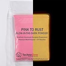 10g Pink to Rust Glow in The Dark Powder <50 Microns + UV Reactive