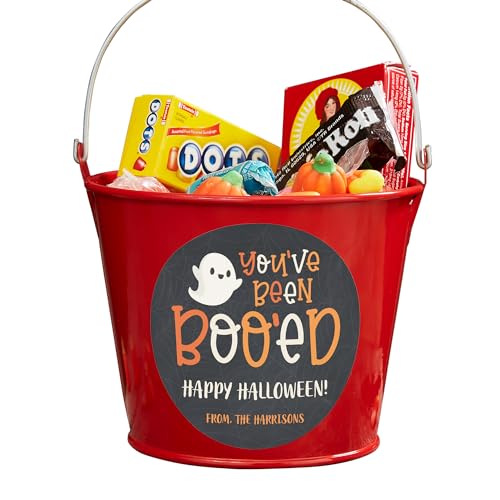 Universe You've Been Boo'ed Large Pink Personalized Treat Bucket - Custom Halloween Treat Bucket, Personalized