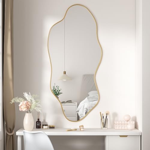 Skokliz Irregular Wall Mirror Asymmetrical Mirror, 120cm L X 55cm W Decorative Modern Wall Decor, Wall Mounted for Bathroom Bedroom Living Room Entryway - Image 2