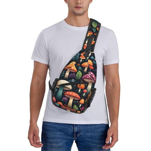 Mochila cruzada Colorful Sewant Mushroom unisex ligera miniatura 7