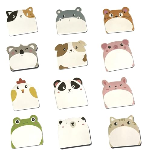 YPYMOD 12 Unidades de Notas Adhesivas de Animales de Dibujos