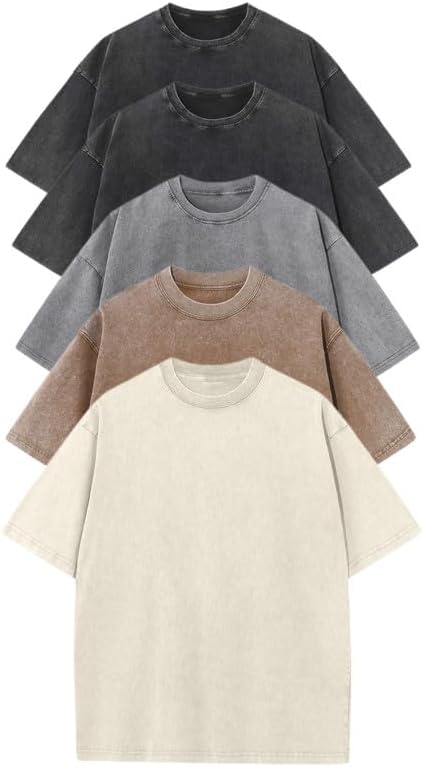 Mixed T-Shirt Pack for Men Women,Oversized Tshirt Casual Tees Loose Fit Tops