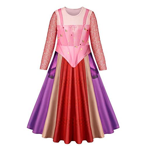 Raveparty Hocus Pocus Kostüm Mädchen, Halloween Kostüm Mädchen, Prinzessin Kostüm Mädchen, Prinzessin Kostüm Mädchen, Umhang Prinzessin, für Karneval Halloween Weihnachten Party Cover