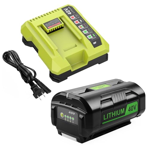 Energup 40Volt 6500mAh Replacement Ryobi 40V Battery and Charger Kit, for 40Volt Lithium Battery OP4026 OP40601 OP4050A OP4040 OP4030 OP4050 with OP401 Ryobi 40V Charger