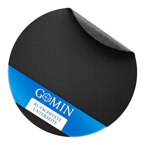 Gomin Tapis de souris rond, diamètre 22 cm, sans logo gênant, bords sans franges, antidérapant et imperméable, améliore la vitesse et la précision pour...