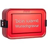 SIGG Lunchbox mit Gravur personalisiert in rot | leichte Brotdose aus Aluminium, BPA frei, auslaufsicher, mit herausnehmbarer Trennwand, perfekt geeignet für Schule, Kindergarten oder für die Arbeit