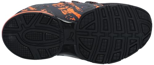 PUMA Unisex-Child Cross Training Shoes Axelion Spirit Sneaker, Castlerock Black-Victoria Blue, 4 US Big Kid4