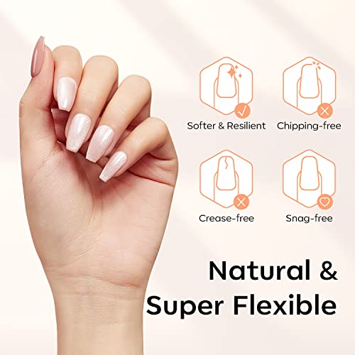 Image of Modelones Short Coffin Nail Tips - 510Pcs Fake Nails Gel Tips Half Matte Full Cover No Filed Stronger Press on for Manicure Extension Art DIY Salon 15 Sizes