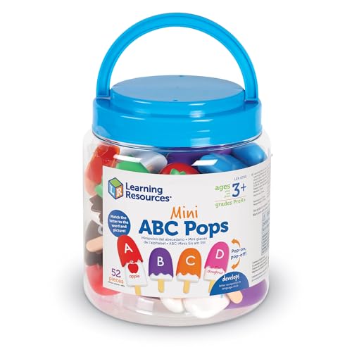 Image of Learning Resources Mini ABC Pops – Alphabet Toys, ABC Puzzle, Phonics Games for Toddlers, Fine Motor Toys, Play Food Set, Preschool Activities, Sensory Bin Letters, Gifts for Kids
