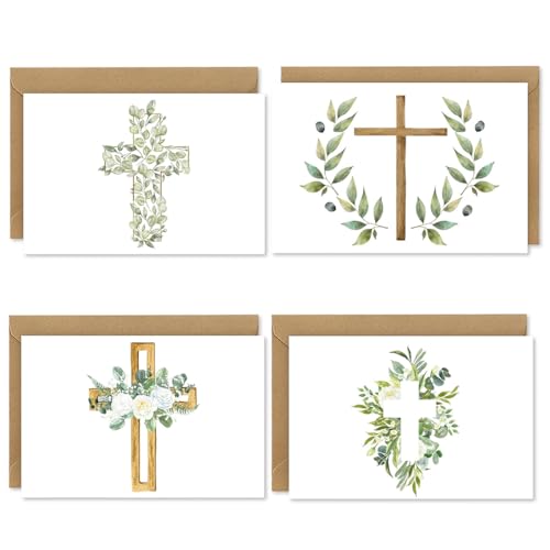CATZUM 8 Cartes d'Invitation Communion avec Enveloppes, Invitations Première Communion Bohème Florales, Moderne Sainte Communion à Remplir, Eucalyptus pour Garçons...