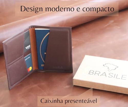 Carteira Porta Passaporte (Marrom)