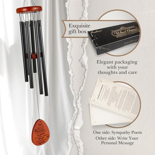 Image of SteadStyle Memorial Gifts for Loss of Dad, 25.5 inch Memorial Wind Chimes | Sympathy Bereavement Gifts for Loss of Father, In Memory of Dad, Memorial Wind Chimes for Outside, Home Decor Garden Patio