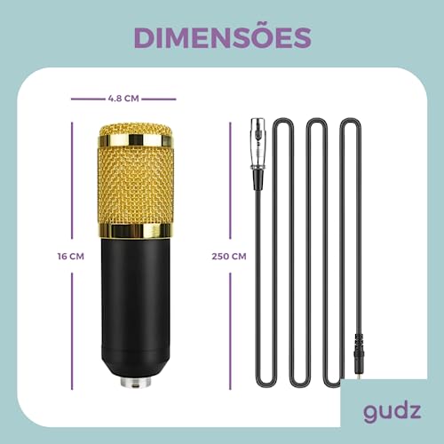 Microfone Condensador BM800 Profissional Studio kit completo - Leboss