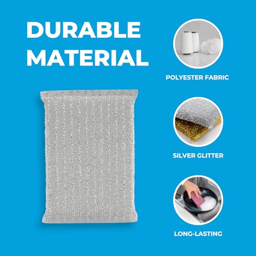 Image of Luan Hue - 4 PCS Scrub Pads, 2.7 inch x 3.5 inch x 2,7 inch Scrub Pads for Cleaning Kitchen, Bathroom, and Household, Non-Scratch, Reusable, Multi-Surface Scrub Pads, Dishwasher Safe for Non-Stick Cookware
