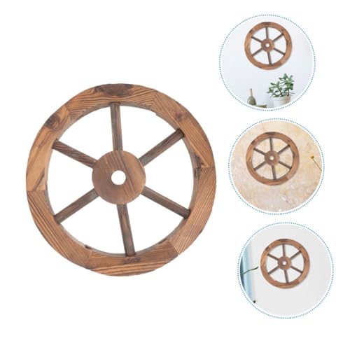 Roue de chariot bois HEMOTON pour décoration murale de jardin