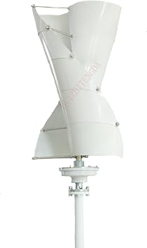 12V 24V 48V 220V Vertical Wind Turbine Generator,4000W 10 Blade Home Spiral Wind Power Turbine Generator for Home Or CampingWhite
