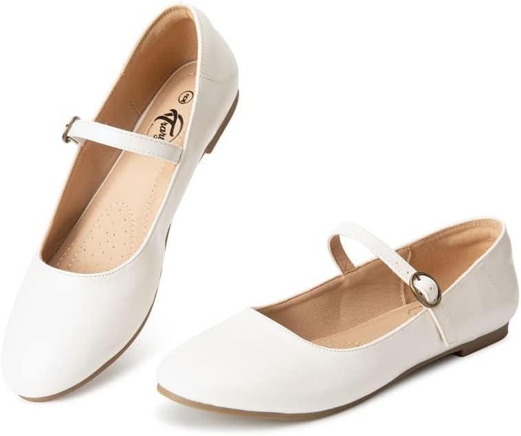 Trary Mary Jane Ballet Flats, Black Flats for Women, Ankle Strap Dressy Comfortable Flats - Image 2