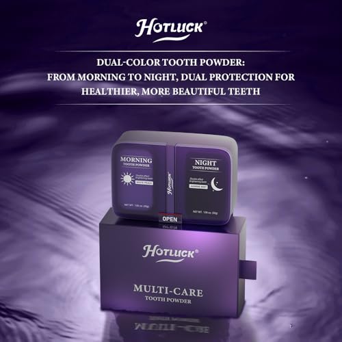 Hotluck Multi Care Tooth Powder | Fluoride Free | Hydroxyapatite Teeth Whitening Powder | 60g Two Flavors | Remineralization, Sensitive Relief for Adults Oral Care