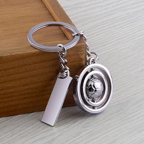 ARFUKA Keyring Metal Rotating Soccer Keychain Key Ring Charm Key Chain Creative Gift for Christmas Birthday