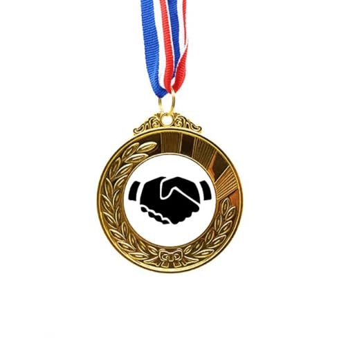 Cinta para el primer lugar con diseño de apretón de manos para ganadores de premios