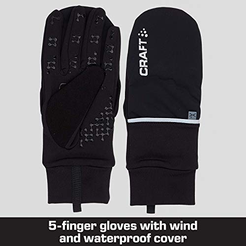 Craft Hybrid Weather 2-in-1 Bike Cycling Mitten Glove, Black, Medium