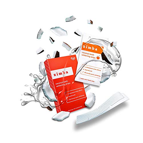 Zimba Teeth Whitening Strips - 28 Zimba Whitening Strips, 14 Treatments - Teeth Whitening Sensitive Teeth - White Strips Teeth Whitening - Natural Whitening Strips