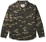 Levi's Men's Stretch Cotton Diamond Quilted Shirt Jacket, Camouflage, Small