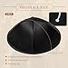 Chicingyou 4 Pcs Judaica Satin Kippot 15.8 cm Satin Yarmulke for Men Kippah Packs with Kipa Clips Designed in Israel-Kippot Bulk (Black)