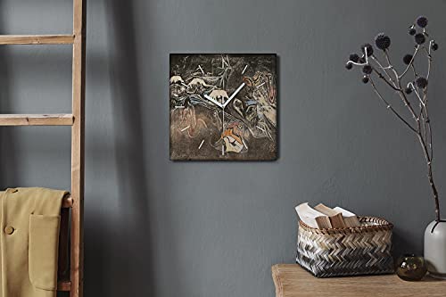 Horloge Murale Le Salon Décoration de Style Gauguin Toile 30x30cm Coloray