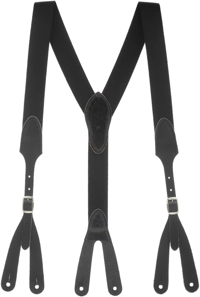 Suspender Store Rugged Comfort Extra-Sturdy Elastic Suspenders - Y-Back - Button - 5 Colors & Sizes Including Big & Tall
