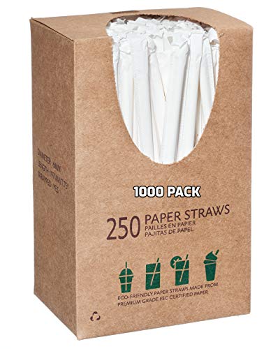 Pack de 1000 Pitillos Desechables de Papel Blanco 19.69 cm