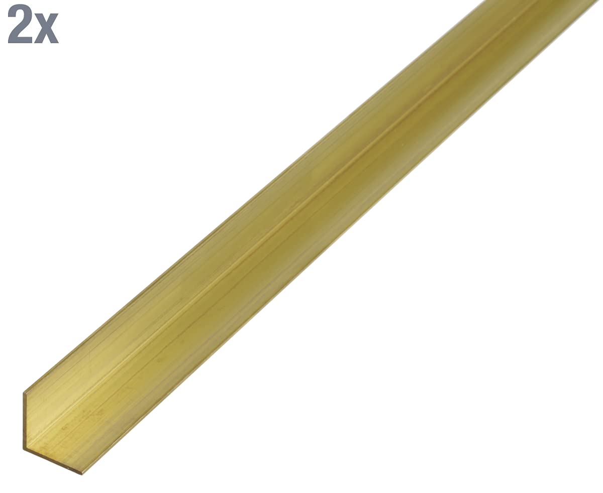 Alberts Profilo angolare in ottone 1000 x 20 x 20 mm set da 2