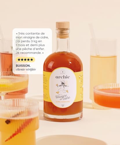 Archie, Vinaigre de cidre au Miel Biologique, 100% pur et naturel certifié Ecocert. Rituel naturel. Convient au régime végétarien. Savoir-faire artisanal. Made in France – vue 2