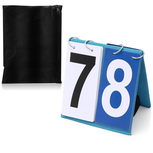 Sonwyoung 1 Pack Over Net Tennis Score Keeper Flip Scoreboards Portable for Volleyball Basketball Tennis Outdoor (Numbers 0-9,Blue)