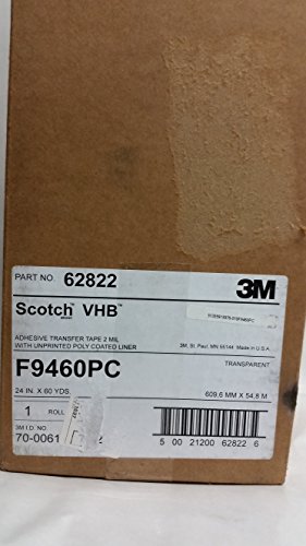 Image of 3M VHB Adhesive Transfer Tape F9460PC, 24 inch x 60 yd., 2 mil, Clear