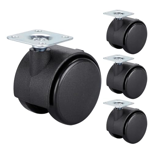 CuKYi Ruedas de transporte for banco de trabajo con carrito, ruedas giratorias de 4 piezas for muebles, ruedas giratorias con frenos/sin frenos, ruedas de repuesto for muebles, giratorias de 360°/sile