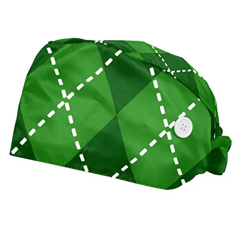 Chapeaux de travail vert plaid pour maintenir les cheveux