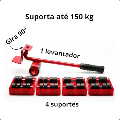 Suporte Movedor Levantador de Moveis Com Rodinhas Arrasta Limpeza Mudança Geladeira Maquina Fogão Ca