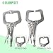 DISJEST 4-Piece Heavy Duty Locking C Clamp Set, 6” 9” 11” Welding Clamps with Fixed & Swivel Pads, Adjustable Metal Grip Tools for Welding, Woodworking, Garage & DIY Projects