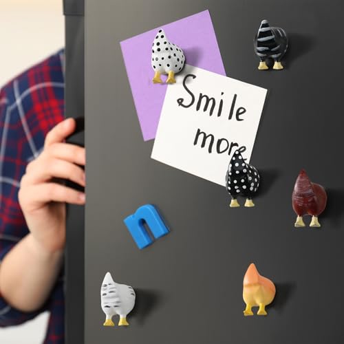 Set de 6 imanes de pollo decorativos para nevera miniatura 4