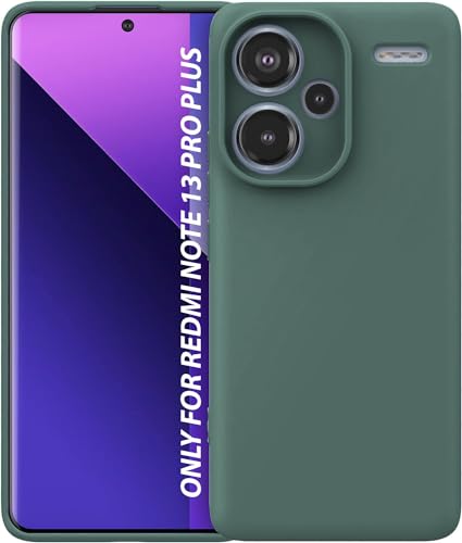 Image of DIZORO Compatible with Mi Redmi Note 13 Pro Plus 5G Back Cover with Upgraded Square Edges for Camera Protection Shockproof Flexible Matte Liquid Silicone Mobile Phone Case (Forest Green)