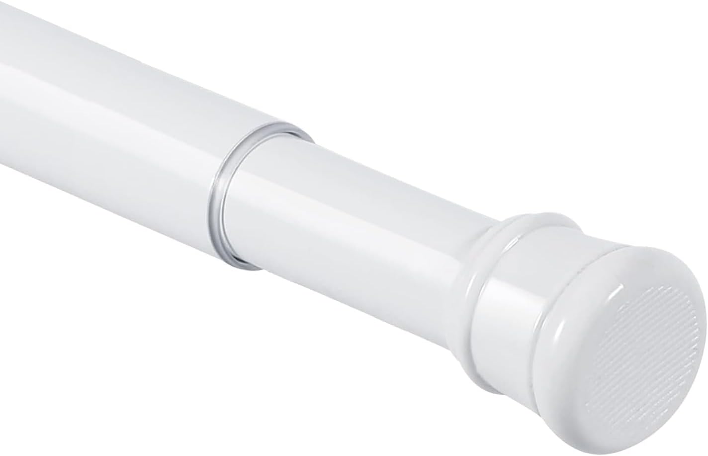 Shower Curtain Rod 56-104 Inch, 1 Diameter Spring Long Adjustable Tension Curtain Rods for Bathroom Windows Closet No Drilling No Rust No Assembly, White