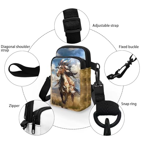 Image of Hawaiian Tribal Small Crossbody Bags for Women Cell Phone Bag Purse, Sea Turtle Zipper Sling Purses Shoulder Bag