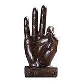 Lependor Hand Sculpture Decor Finger Statue Resin Desk Decorations for Home & Office - Brown Ok...