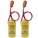 LITKEQ (Pack of 2) BR-2/3A 3V BR17335 PLC Lithium Battery 1600mAh for Fanuc A98L-0031-0006 System Battery,Industrial Backup Replacement Lithium Battery