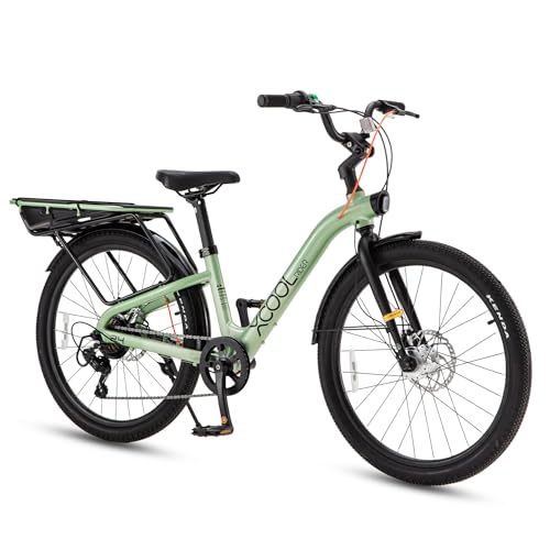Image of RoyalBaby 24 Inch Kids School Bike for Boys Girls Ages 10-15, Lightweight Aluminum Frame, Shimano 7-Speed, Growing Handlebar, 25kg Rear Rack, Self-Powered Lights, Fenders