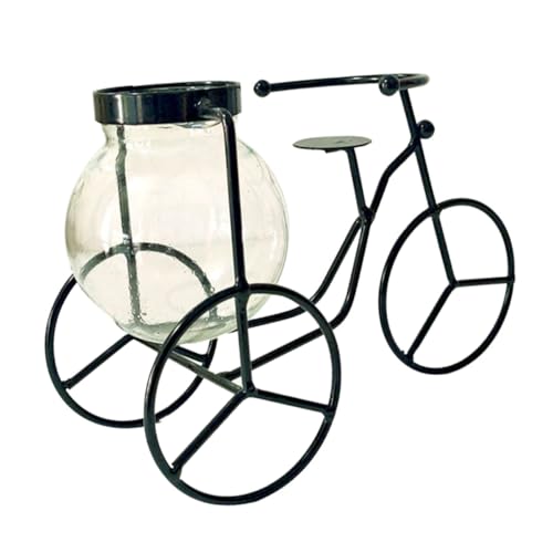 Toyvian 1 Pièce Vase à Fleurs de Vélo Rétro Conteneur Délicat pour Plantes Décoration de Noir